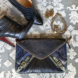 Rebecca Minkoff Maria Convertible Python Clutch